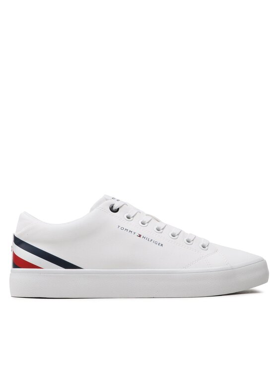 Sneakers Tommy Hilfiger Th Hi Vulc Core Low Stripes FM0FM04735 Alb