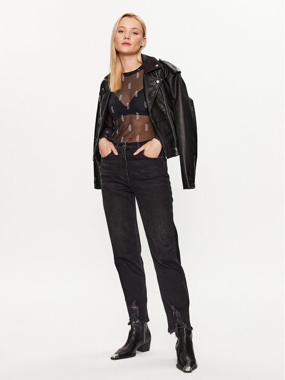 HUGO Hugo Bluse Diralina_5 50495162 Schwarz Slim Fit