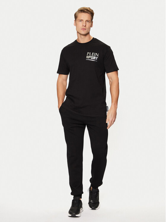 Plein Sport Plein Sport Marškinėliai AADC MTK7913 STE003N Juoda Regular Fit