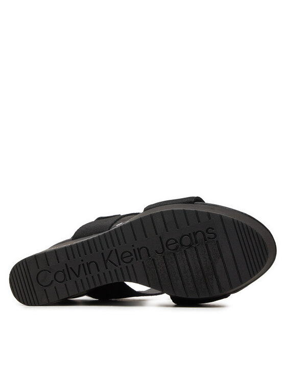Calvin Klein Jeans Calvin Klein Jeans Σανδάλια Wedge Sandal Webbing In Mtl YW0YW01479 Μαύρο