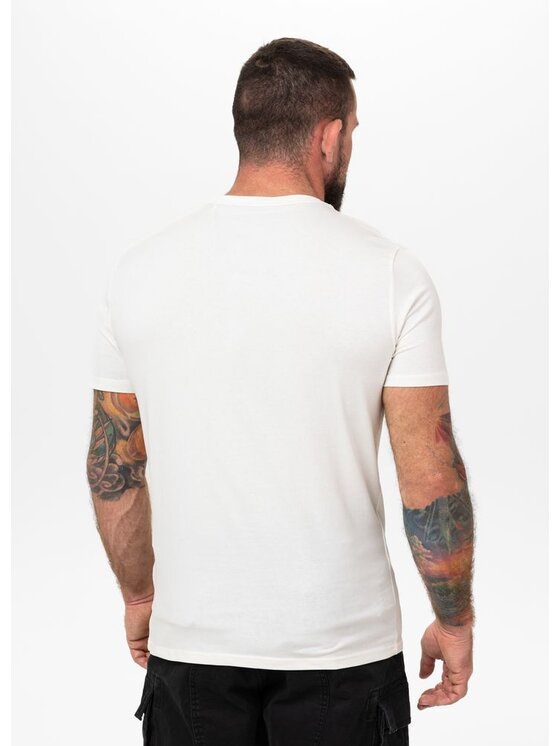 PITBULL PITBULL T-Shirt Koszulka męska Slim Fit SAN DIEGO CA SMALL LOGO M Biały Regular Fit