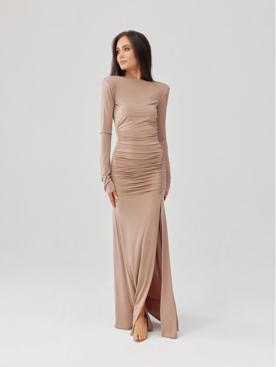 Roco Fashion Roco Fashion Abito da sera Veloria Beige Slim Fit