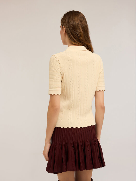 Motivi Motivi Cardigan M425W003519N011 Écru Slim Fit