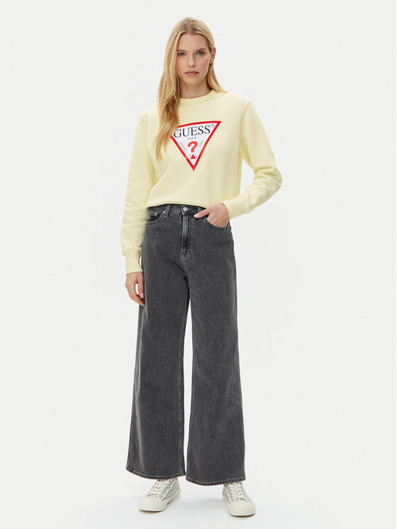 Guess Guess Суитшърт W2YQ16 KBA11 Жълт Regular Fit