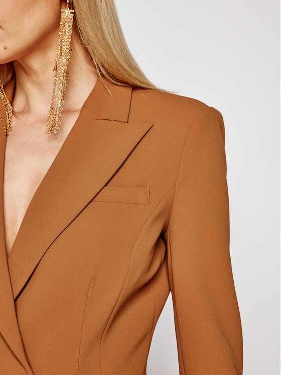 Elisabetta Franchi Elisabetta Franchi Σετ Σακάκι & Υφασμάτινο Παντελόνι  TP-001-06E2-V629 Καφέ Slim Fit