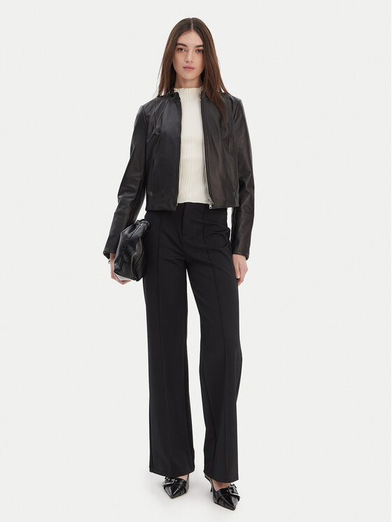 HUGO HUGO Шкіряна куртка Lasari 50555743 Чорний Regular Fit