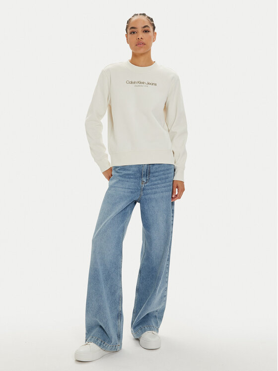 Calvin Klein Jeans Calvin Klein Jeans Felpa Institutional J20J224913 Bianco Regular Fit