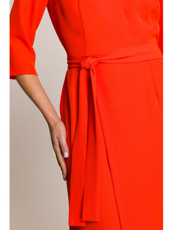 Stylove Stylove Sukienka wieczorowa S396 Pomarańczowy Premium Fit