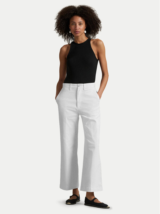 Polo Ralph Lauren Polo Ralph Lauren Παντελόνι υφασμάτινο 211873988002 Εκρού Wide Leg