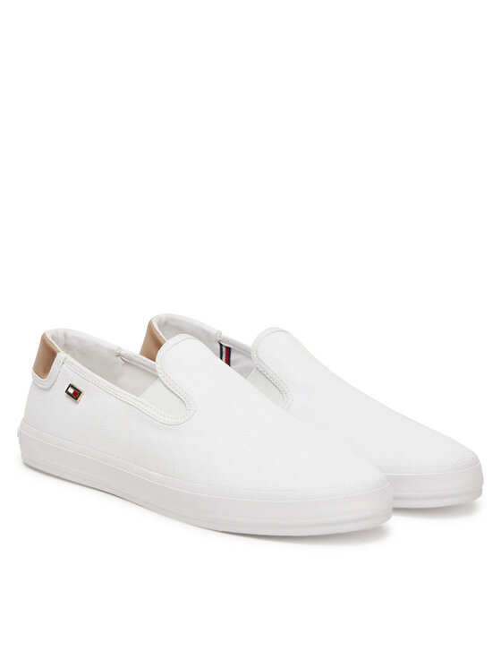 Tommy Hilfiger Tommy Hilfiger Tenisky Vulc Canvas Slip-On Sneaker FW0FW08645 Biela