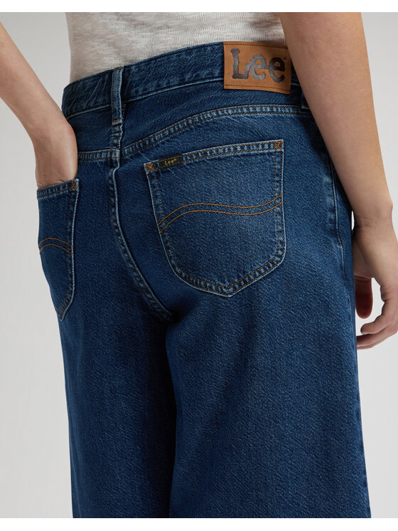Lee Lee Szorty jeansowe DRAPEY JORT Niebieski Regular Fit