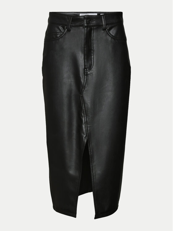Vero Moda Vero Moda Műbőr szoknya Veri 10311707 Fekete Regular Fit
