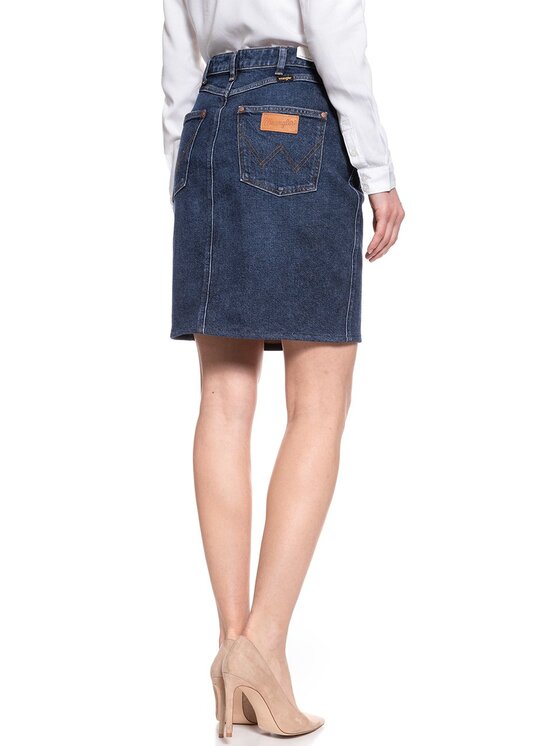 Wrangler Wrangler Minigonna HIGH ZIP SKIRT Blu Regular Fit