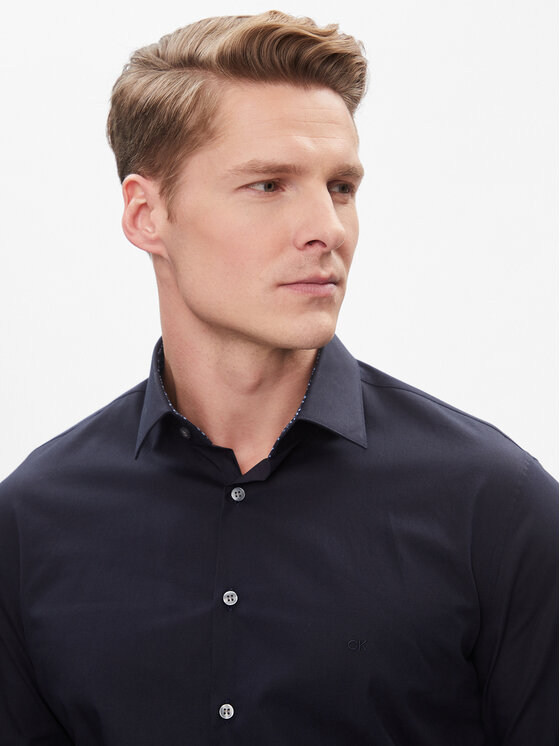 Calvin Klein Calvin Klein Koszula K10K112310 Granatowy Slim Fit