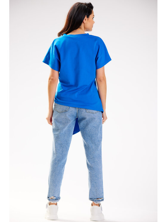 Infinite You Infinite You Bluzka M268 Niebieski Basic Fit