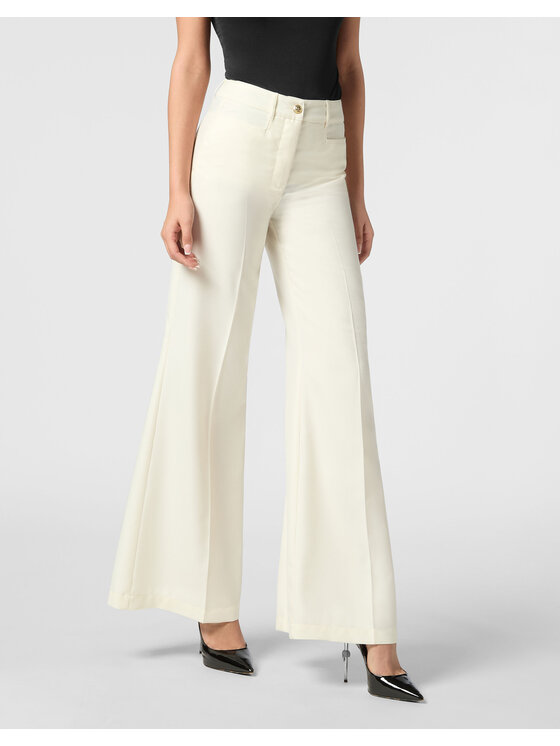 PHILIPP PLEIN PHILIPP PLEIN Pantaloni di tessuto 22687 Bianco Flare Fit