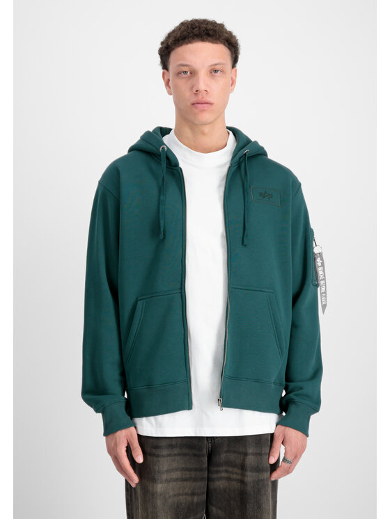 Alpha Industries Alpha Industries Bluza Backprint Zip Hoodie Zielony Regular Fit