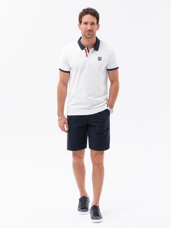Ombre Ombre Polokošile OM-POSS-0105 Bílá Regular Fit