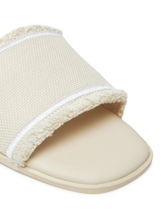 Tommy Hilfiger Tommy Hilfiger Шльопанці Fringe Canvas Flat Sandal FW0FW08908 Бежевий