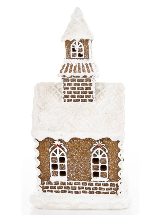 MIAhome MIAhome Figurka Dekoracja domek z piernika LED 22x12x10,5 cm z wieżyczką Kolorowy