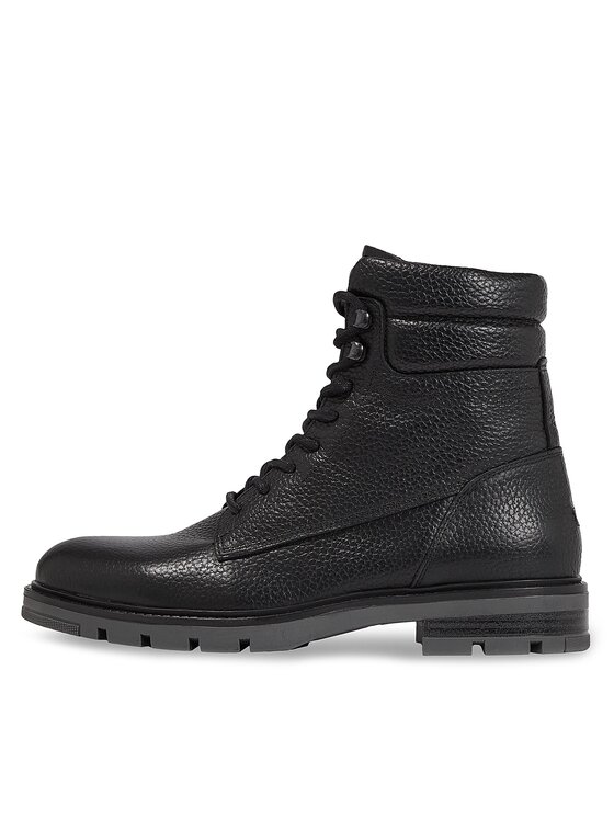 Tommy Hilfiger Tommy Hilfiger Trapery Warm Padded Hilfiger Lth Boot FM0FM04802 Czarny