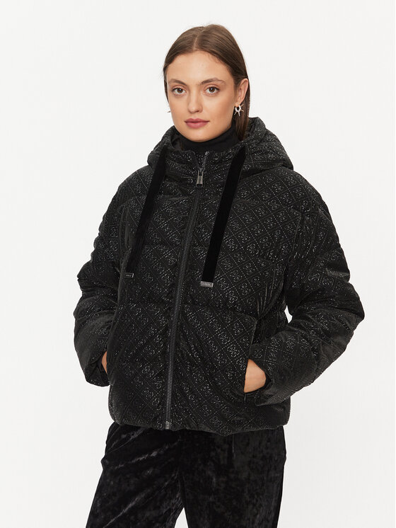 Guess Guess Преходно яке Logo W3BL22 WFQU0 Черен Regular Fit