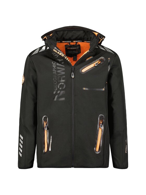 Geographical Norway Geographical Norway Kurtka softshell WY1999H/GN-NOIR / ORANGE Czarny Regular Fit