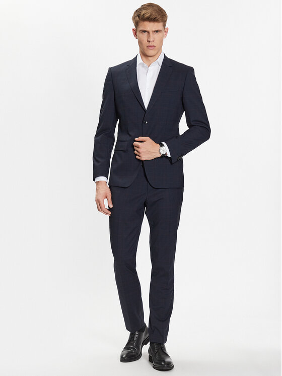 Boss Obleka 50491147 Modra Slim Fit