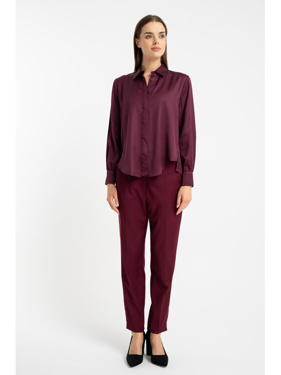 CLICK CLICK Πουκάμισο 10-6914 Μπορντό Regular Fit