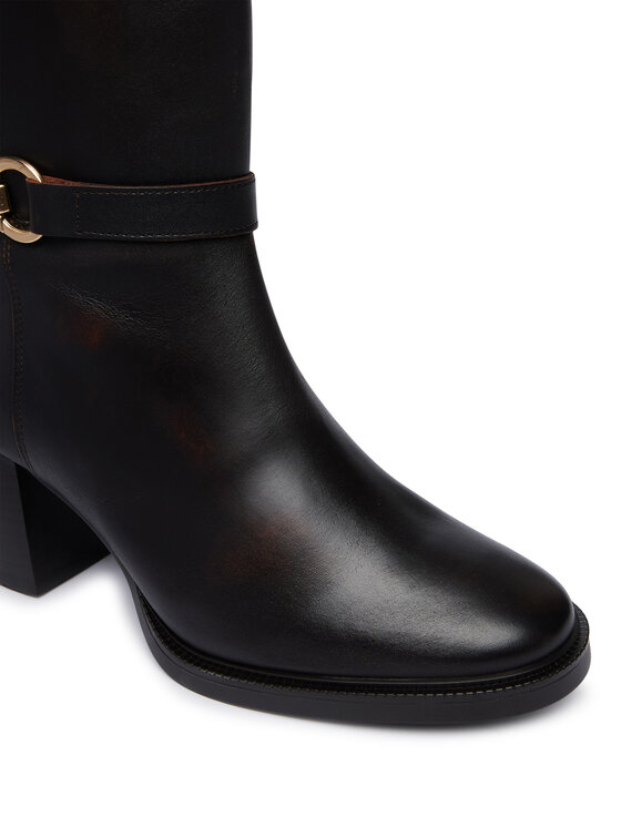 Tommy Hilfiger Tommy Hilfiger Ratsasaapad Th Stud Heel Riding Knee Boot FW0FW09551 Tumepruun