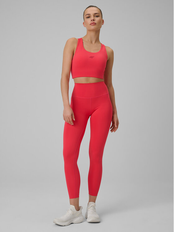 4F 4F Legginsy MULTI ACTIVE Koralowy Slim Fit