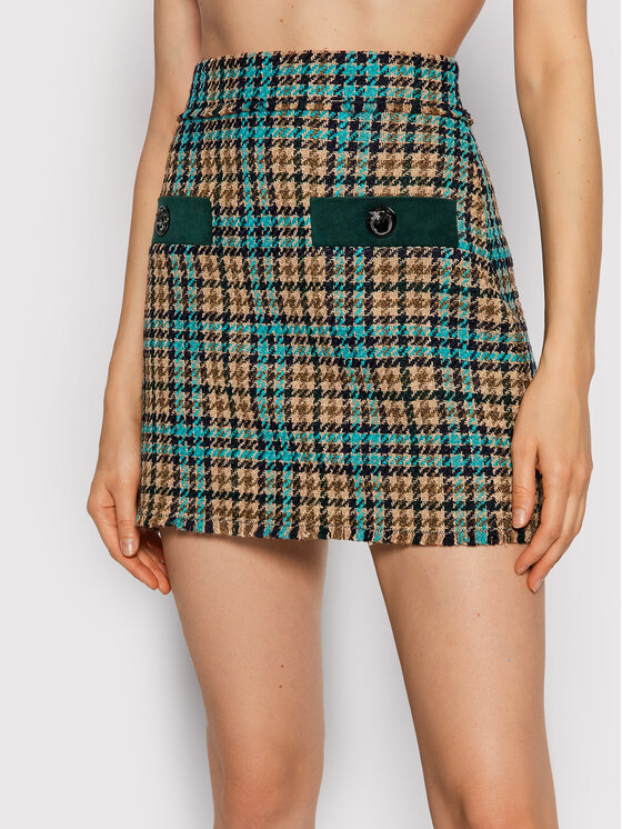 PINKO Pinko Trapecijos formos sijonas Golmud AI2122 BLK01 1G16UW 8572 Smėlio Regular Fit