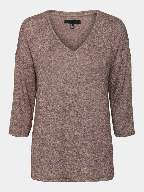Vero Moda Curve Vero Moda Curve Μπλουζάκι Brianna 10297287 Καφέ Regular Fit