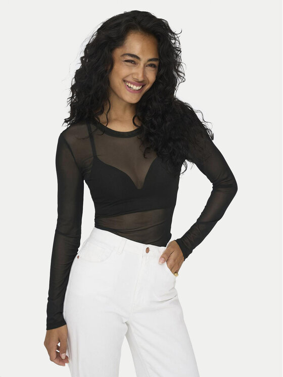 JDY JDY Majica Elsa 15303787 Crna Slim Fit
