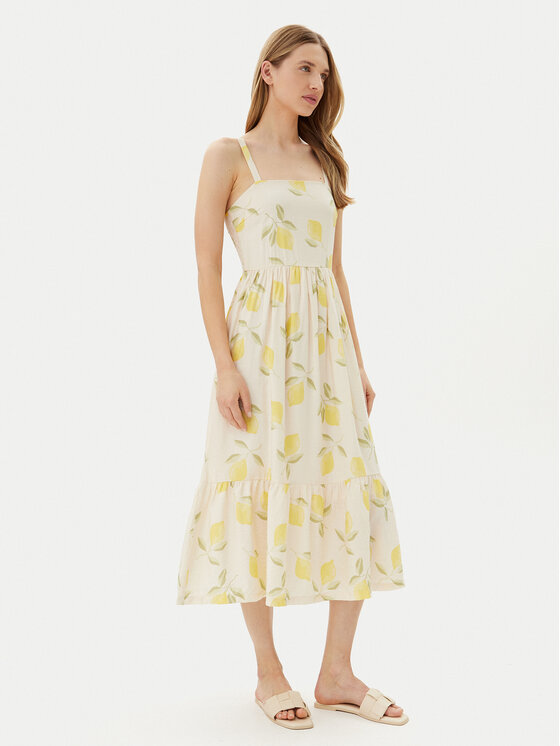 ONLY ONLY Sukienka letnia Eve 15350884 Beżowy Regular Fit