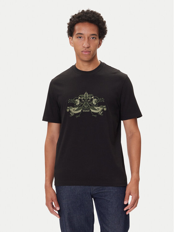 HUGO HUGO T-shirt Denrith 50544543 Crna Regular Fit