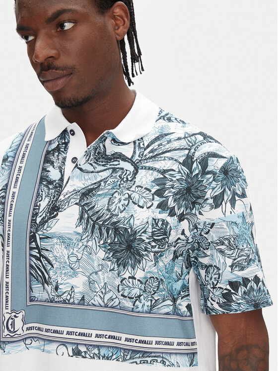 Just Cavalli Just Cavalli Polo marškinėliai 78OAGE15 Mėlyna Regular Fit