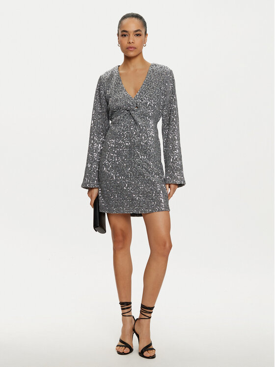 Vila Vila Коктейльна сукня Sanadu 14101818 Срібний Regular Fit