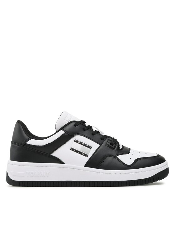 Sneakers Tommy Jeans Basket Leather EM0EM01165 Negru