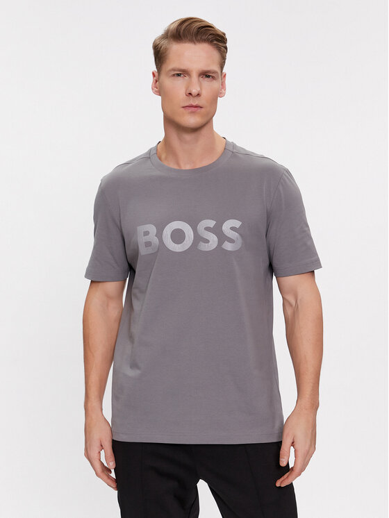 Boss T-krekls Mirror 1 50506363 Pelēks Regular Fit