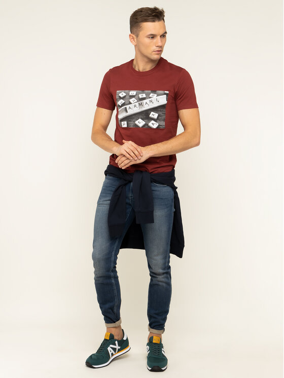 Armani Exchange Armani Exchange T-Shirt 3HZTBC ZJ2HZ 1701 Dunkelrot Regular Fit