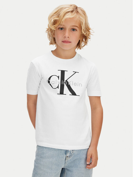 Calvin Klein Jeans Tricou Monologo LV1CKSJA33 Alb Regular Fit