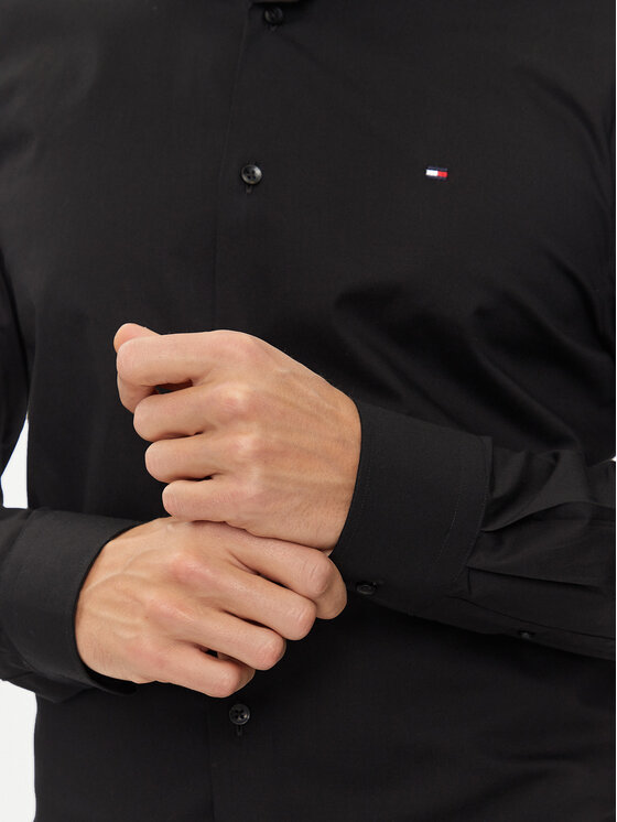 Tommy Hilfiger Tommy Hilfiger Πουκάμισο MW0MW38347 Μαύρο Slim Fit