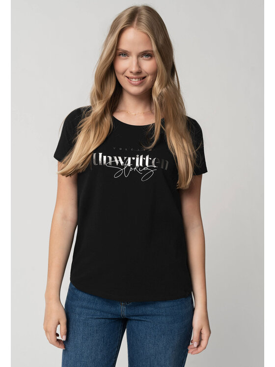 Volcano Volcano T-Shirt T-TALE Czarny Regular Fit