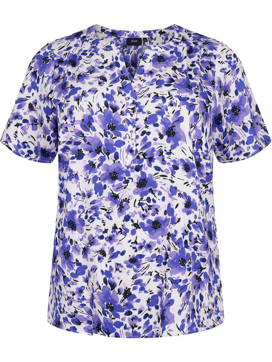 Zizzi Zizzi Μπλουζάκι CA02310O Μωβ Regular Fit