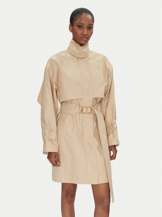 TWINSET Trenčkot 251TP2661 Béžová Loose Fit