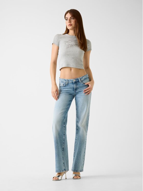 Guess Guess Marškinėliai W6RI22 KA0H1 Pilka Slim Fit