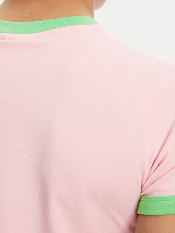 Juicy Couture Juicy Couture T-shirt Collegiate Ringer JCWCT125320 Ružičasta Slim Fit