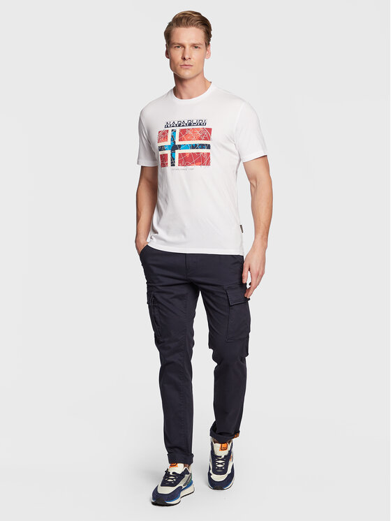 Napapijri Napapijri T-shirt S-Guiro NP0A4H22 Bianco Regular Fit