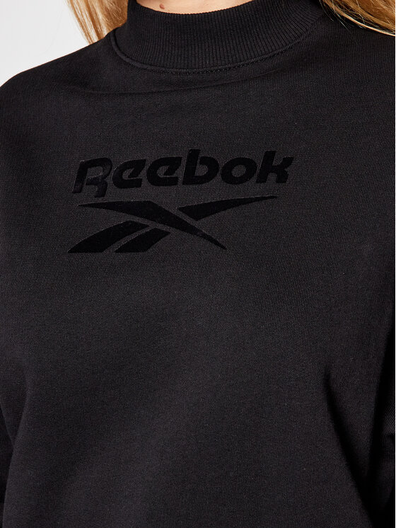 Reebok Reebok Μπλούζα Classics Mock Neck GN4959 Μαύρο Loose Fit